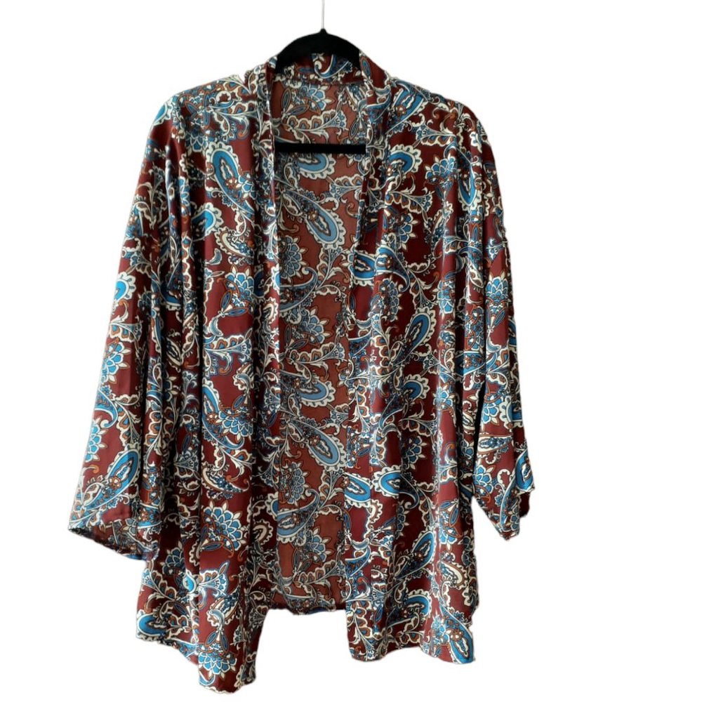 SHEIN Open Front Paisley Kimono/Jacket Size 2XL